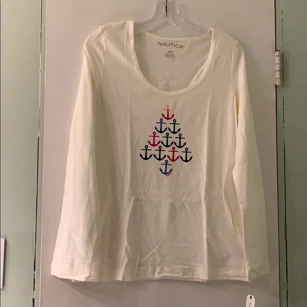 ❄️ Nautica Anchor Tree Sleep Shirt NWT ⚓️